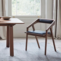 MORE DESIGN Chaise de salle à manger en bois massif, style nordique simple et médiéval, pour la maison et le café, avec coussin, modèle Kennedy
