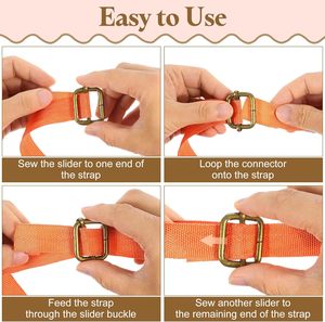 Metal <b>Roller</b> Buckle Adjustable Tri Glides Slide Buckles Strap Belt Keeper With Movable Bar For <b>Bag</b> Purse Making - Product Image 4