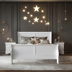 Modern Adjustable <b>Convertible</b> Soft White Finish Queen <b>Bed</b> - Product Image 2