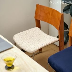 Silla de comedor de madera maciza con asiento tapizado, estilo escandinavo moderno para sala de estar y comedor - Product Image 2