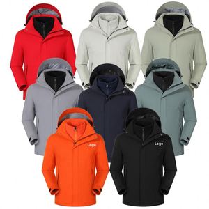 Super <b>Warm</b> Custom Logo Zipper Three in One Windbreaker Women Men's Waterproof Windproof Polar <b>Fleece</b> Inner <b>Jacket</b> - Product Image 1