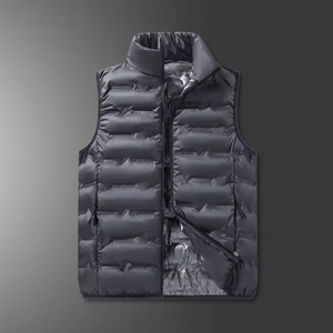 Chaleco deportivo informal impermeable de doble cara personalizado al por mayor para otoño e invierno, con cuello alto con cremallera y calefacción - Product Image 4