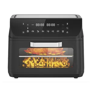 New Design Custom Logo 12L Household Stainless Steel Smart Digital Countertop 10-in-1 Toaster Air Fryer Oven With Visible Window