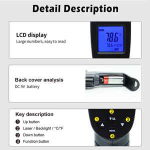 Thermomètre numérique IR sans contact pistolet thermomètre Laser industriel en plastique pour huile <span class=keywords><strong>de</strong></span> cuisson et BBQ Instrument <span class=keywords><strong>de</strong></span> température numérique - Product Image 2