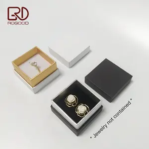 White golden paper black silver paper made lid and base quality jewelry box for ring and earring P1914