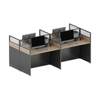 Meubles de bureau économiques, zone de travail personnalisée pour le personnel, table de poste de travail de bureau pour 4 personnes