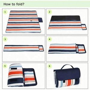 Tapis de plage/pique-nique portable surdimensionné en acrylique léger, durable, sans sable, imperméable et anti-UV avec poche - Product Image 4