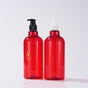 Hot Bán Sang Trọng Hổ Phách Màu Đỏ Trong Suốt 500Ml Nhựa Pet Dầu Gội Tóc Dầu Chai Lotion Bơm Rỗng Vẻ Đẹp Bao Bì Vít Cap - Product Image 2