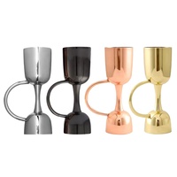 Jigger de luxe en acier inoxydable 304 avec double poignée, verre à vin, shaker à cocktail, verseur, capacité 25/50 ml pour la distribution de vin
