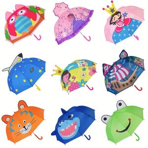 Parapluie pour enfants mignon avec design de sécurité, parapluie manuel imperméable pour l'école, cadeau promotionnel avec logo personnalisé - Product Image 2