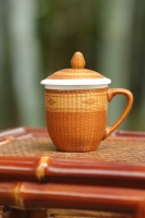 Tasses à thé en bambou tissées à la main - Style moyen-oriental, respectueuses de l'environnement, patrimoine culturel immatériel traditionnel, origine Sichuan