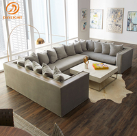Ensemble de canapé en velours en forme de u, de luxe, moderne, modulaire, personnalisé