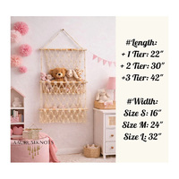 Organisateur de jouets en macramé pour hamac |   Rangement mural pour peluches |   Décoration de chambre d'enfant et de crèche, suspension murale en macramé