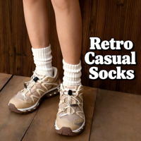 Chaussettes de sport tendance 2026 pour homme, style City Walk White Ivy, en coton peigné, simples et décontractées, pour un look rétro.