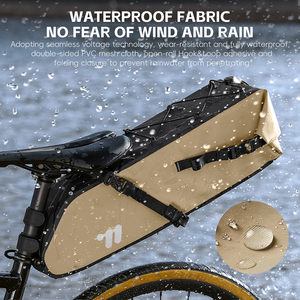 WEST BIKING Sac de selle de vélo imperméable de grande capacité 14L, sac de siège arrière de vélo pour le cyclisme longue distance, accessoires - Product Image 2