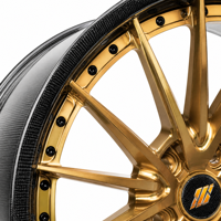 Jantes SRD 2 pièces à profil profond concave 18 19 20 21 22 24 pouces 5x120 5x112 5x114.3 en alliage de fibre de carbone forgé pour voitures de course sportives