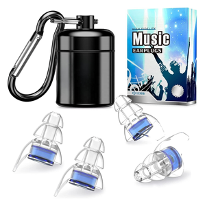 Bouchons d'oreilles en silicone haute fidélité <span class=keywords><strong>Protection</strong></span> <span class=keywords><strong>auditive</strong></span> insonorisée et anti-bruit réutilisable pour les concerts de musiciens Événements en direct - Product Image 1