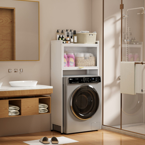 Gabinete de almacenamiento de acero y vidrio para sala de lavado, estante de almacenamiento colgante de pared para suelo de baño, estante de almacenamiento sobre <span class=keywords><strong>lavadora</strong></span>, inodoro - Product Image 5