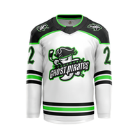 Maillot de hockey sur glace en gros, nouveau modèle, broderie personnalisée, nom d'équipe OEM, polyester, impression personnalisée, séchage rapide, écologique, pour adultes