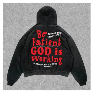 Hoodie surdimensionné personnalisé de haute qualité, impression DTG, fabricants de hoodies pour hommes, effet délavé, streetwear, hoodies à enfiler - Product Image 6