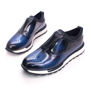 Scarpe da uomo casual di lusso Vikeduo fatte a mano, slip-<span class=keywords><strong>on</strong></span> in pelle verniciata lucida, <span class=keywords><strong>sneakers</strong></span> di alta gamma per appuntamenti. - Product Image 4