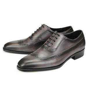 Zapatos Oxford Formales de Negocios para Hombre, con Punta Cuadrada, para Oficina, Casuales, para Boda, Grises, de Cuero de Alta Gama, Transpirables para Otoño - Product Image 6