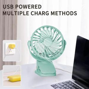 USB Rechargeable <b>Table</b> Fan Clip-on Type Portable <b>Mini</b> Desk Fan 360 Degree Rotation Adjustable Clip-on Fan for Student Dormitory - Product Image 4