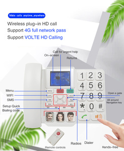 Téléphone d'urgence 4G FWT SOS à gros boutons Téléphone sans fil fixe à grand écran <span class=keywords><strong>pour</strong></span> la sécurité des personnes âgées - Product Image 3
