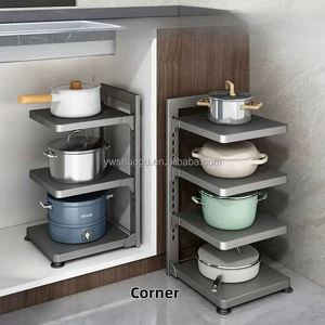 Étagère de rangement réglable multi-niveaux en acier pour cuisine, armoire, évier et salle de bain, idéale pour organiser casseroles et épices - Product Image 1
