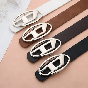 Ceinture en alliage de style coréen, nouvelle arrivée, pour hommes et femmes, haut de gamme, polyvalente, grande boucle en D, lettre Y2K, jeans d'été, ceinture de niche - Product Image 4