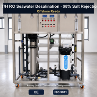 Système de dessalement d'eau de mer par osmose inverse 3T/H, station de traitement d'eau 3000L/H, 5kW, acier inoxydable 201, prêt pour l'exploitation offshore, 220V