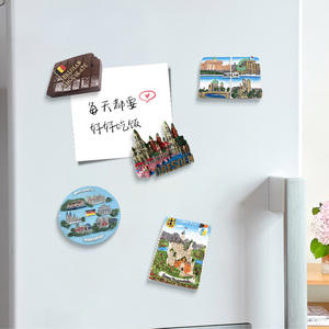 Pegatina para refrigerador con paisajes de viaje, decoración magnética para refrigerador de resina tridimensional, cultural y creativa - Product Image 3