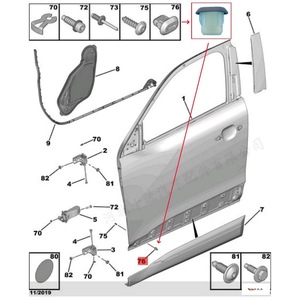 Clip de fixation de panneau de porte Sjqc Yl01440580 pour Peugeot Citroën Renault, fixation intérieure de porte de voiture, matériau nylon - Product Image 2