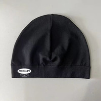 Logo personnalisé Bonnet doublé en satin Impression logo Casquette de cyclisme Tête de mort Vente en gros Chapeau de course Bonnet Casquettes de tête de mort personnalisées