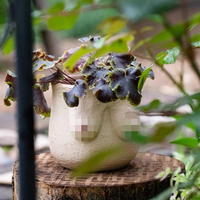 Design créatif décoration de balcon imitant des pots de plantes en béton humanoïde sexy femme corps forme pot de fleur en ciment