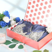 Dossiers cadeaux magnétiques personnalisés multicolores or rose, doublure en éponge, revêtement UV, matériaux recyclés, finition métallique brillante, à pois