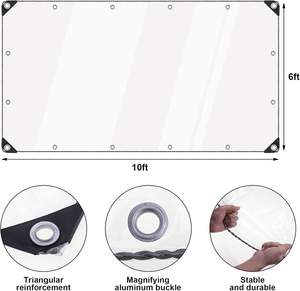 Toldo <span class=keywords><strong>transparente</strong></span> de vinilo impermeable para exteriores, toldo enrollable para patio, cortina impermeable - Product Image 5