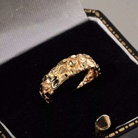 Bague Hip Hop Nugget en Argent 925 Plaqué Or 9K 10K 14K 18K avec Moissanite Taille Brillant Sertie à Griffes pour Hommes, Femmes, Unisexe