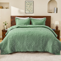 Couvre-lit matelassé en jacquard imprimé floral avec rideaux assortis, tissu thermique certifié OEKO-TEX pour la décoration intérieure