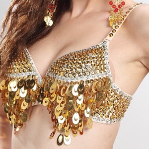 Top de <span class=keywords><strong>danse</strong></span> orientale Bestdance avec paillettes tribales, strass, perles et sequins pour rave, <span class=keywords><strong>cabaret</strong></span> et soirée - Product Image 4