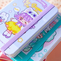 Cuaderno A7 Bunny Paradise con Banda Elástica, 80 Hojas, 80GSM, Marcapáginas de Cinta, 4 Diseños, Papelería Kawaii, Venta al Por Mayor