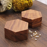 Koa bois rotatif hexagone en bois massif boîte à bagues mariage boîte en noyer petite boîte à bijoux de voyage