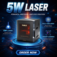 Machine de gravure et de découpe de bureau haut de gamme WAINLUX K8Plus, petite machine laser à diode pour métal, bois, acrylique, refroidie par air, CNC, axe rotatif AI