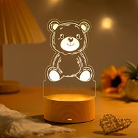Lampe personnalisée avec nom, base en ABS, aspect bois, multicolore, à intensité variable, commande tactile, mignonne, cadeau pour enfants