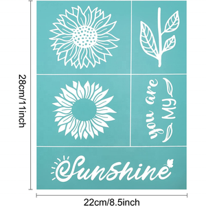 <span class=keywords><strong>Pochoir</strong></span> autoadhésif pour impression sur écran de soie, 8.6x11 pouces, motif tournesol, pour bricolage, T-Shirt, tissu, peinture, décoration - Product Image 4