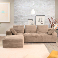Canapé inclinable de haute qualité à forte compression, rembourré en éponge, pour appartement, villa, salon, housse de canapé en tissu velours