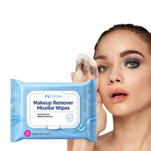 Lingettes démaquillantes micellaires OEM <span class=keywords><strong>à</strong></span> base de plantes, ultra-douces, pour enlever le <span class=keywords><strong>mascara</strong></span> waterproof, lingettes nettoyantes pour le visage, format voyage - Product Image 1