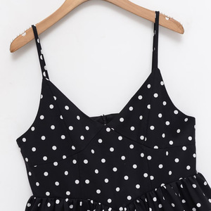 Robe nuisette personnalisée 2026 pour femme à pois, bretelles spaghetti, mini-robe sexy à col en V et dos nu, OEM/ODM par l'usine chinoise Sundress - Product Image 3