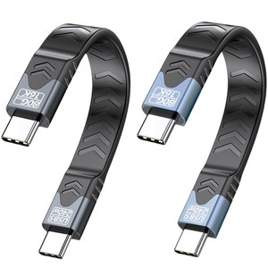 สายเคเบิลข้อมูล Pengqiao Type-C 80Gbps 16K 240W ชาร์จเร็ว หัวคู่ สายแบน FPC USB 5.0 รองรับ Thunderbolt - Product Image 4