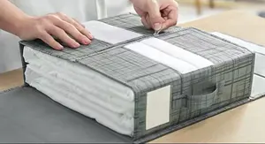 चादरें Duvet कवर आयोजक बॉक्स तकिए के लिए भंडारण डिब्बे बंधनेवाला जिपर Foldable बिस्तर आयोजक